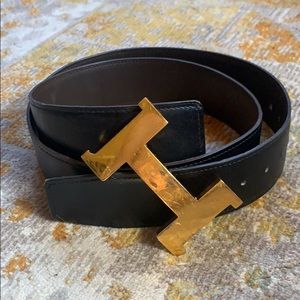 Hermes H Belt - black and brown